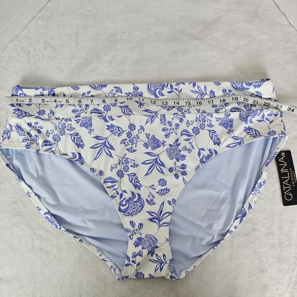 Catalina 3X High-Waist Blue Floral Bikini Bottoms UPF50+ NWT Swim - Picture 6 of 10